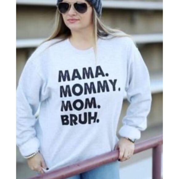 Mom Name Evolution Sweatshirt Mama Mommy Mom Bruh Size Women’s Medium Gray - Picture 2 of 7